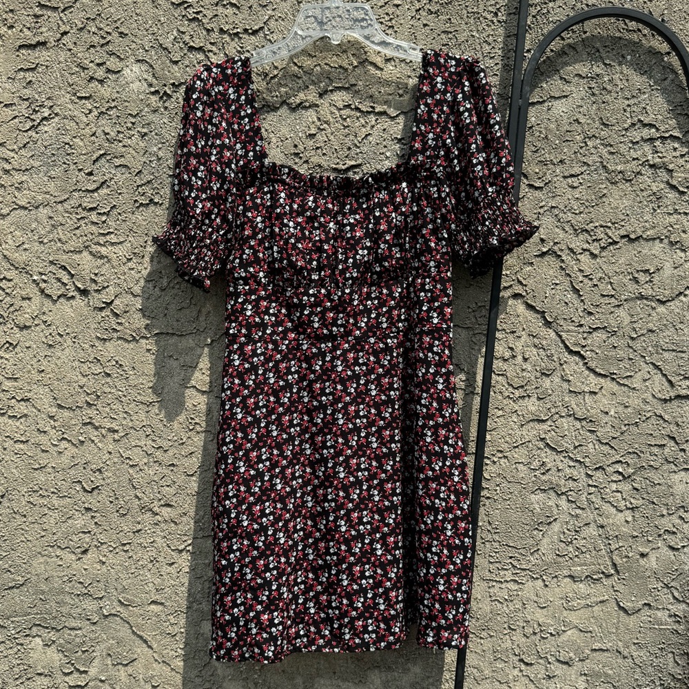 Row‎ A Floral Shirred Mini Dress Size L
